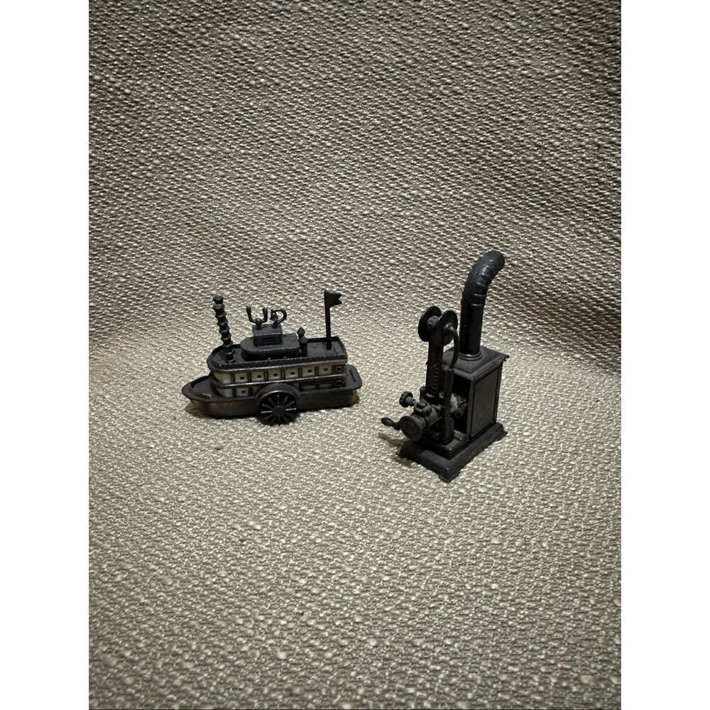 VTG Die Cast Mini Steamboat Paddle Boat and Wood Stove Pencil Sharpeners